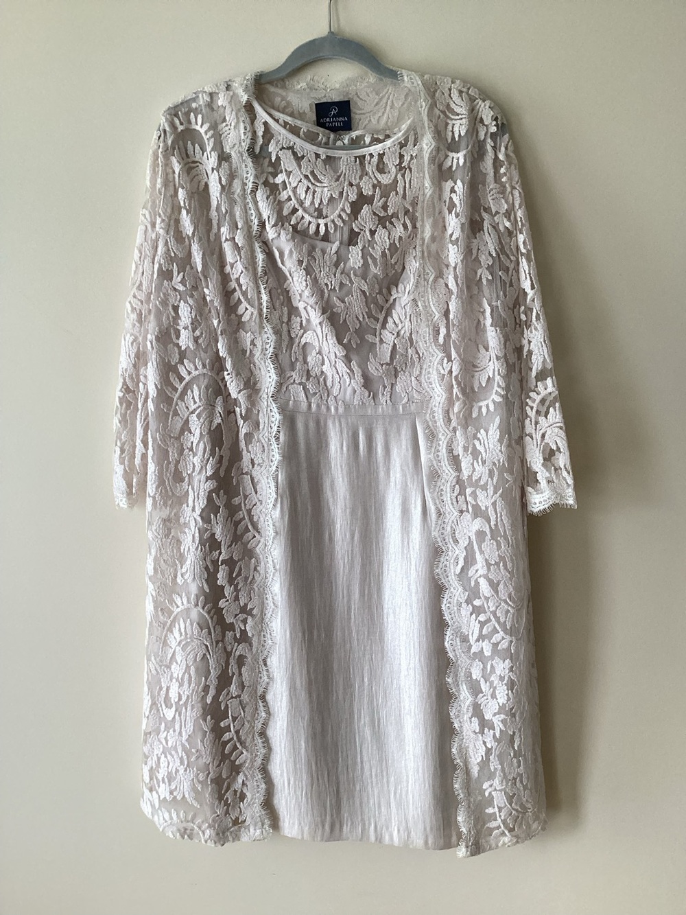 Vintage, Soft Light Pink Lace Overlay Dress lined with Slip